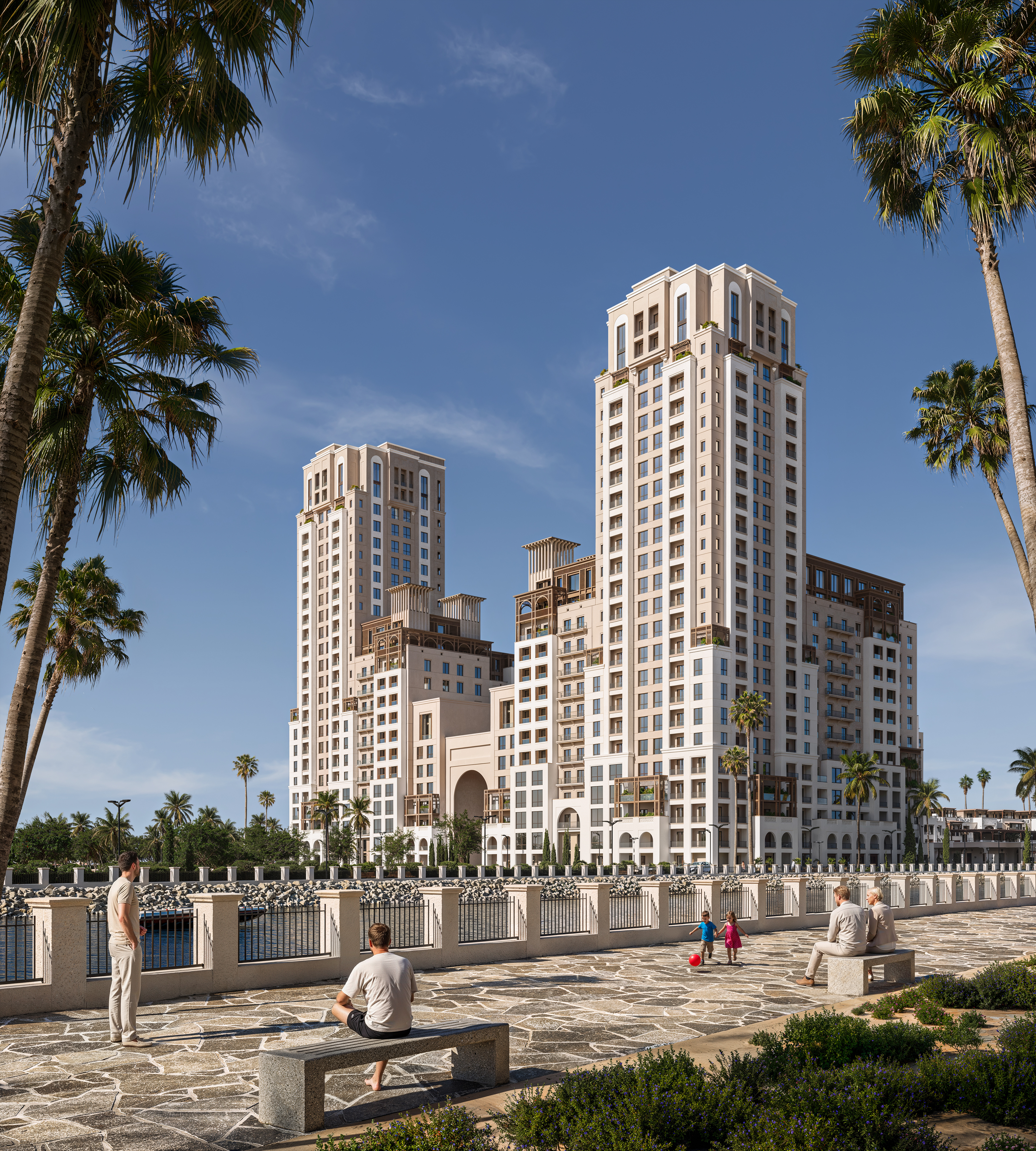 Luxury coastal skyline and modern residence architecture