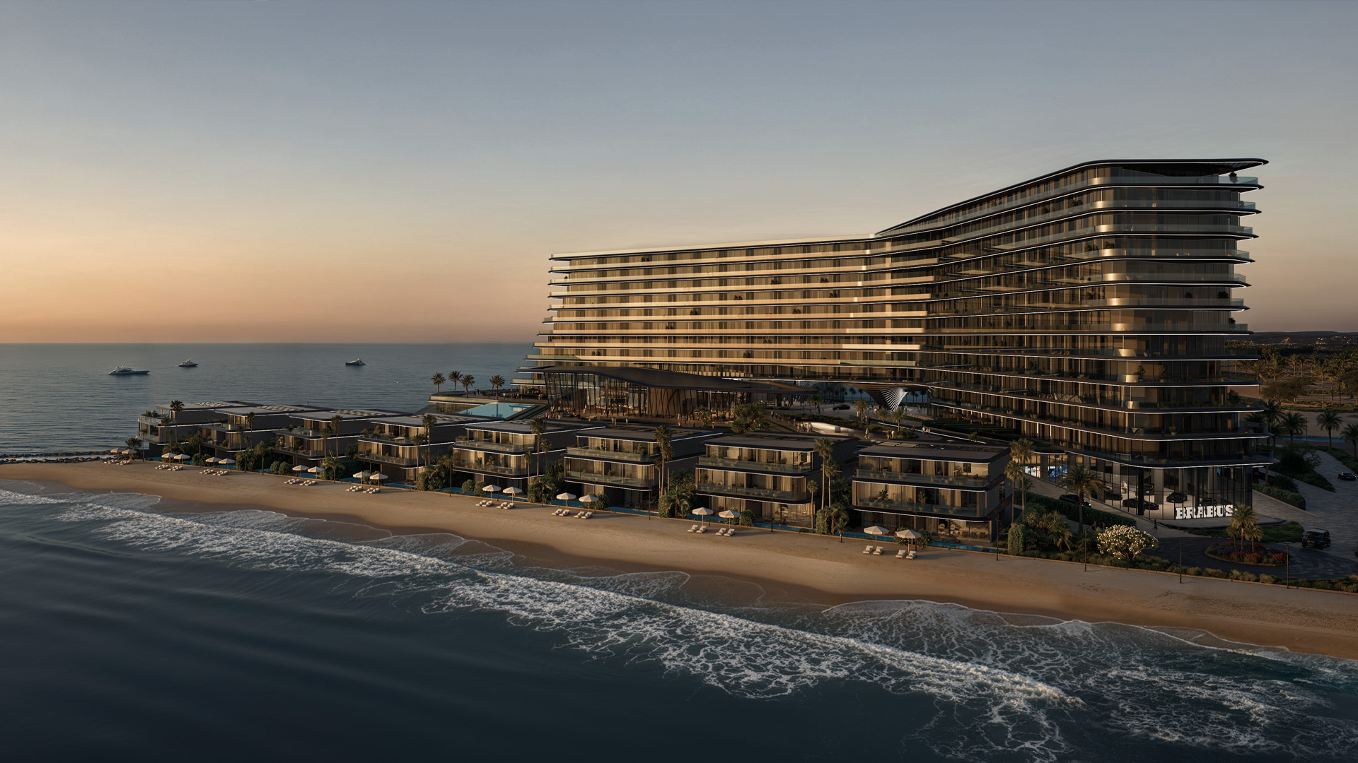 Luxury coastal skyline and modern residence architecture